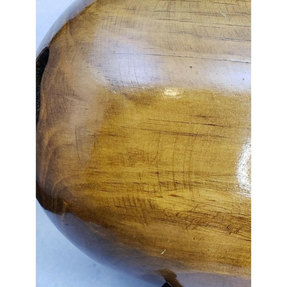 Vintage Wooden Hand Painted Floral Handled Serving Tray Bowl - Mexico - Picture 8 of 8